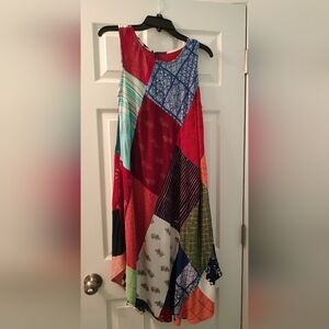 ETC Colorful Patchwork Sleeveless Dress